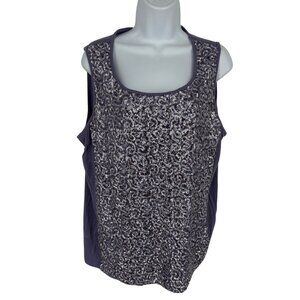 Chicos Sequin Front Purple Tank Top Size 3 US XL